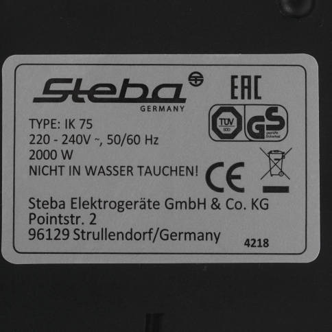 Настольная компактная плита электрическая Steba IK 75 черный