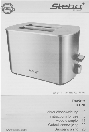 Тостер Steba TO 20 серебристый