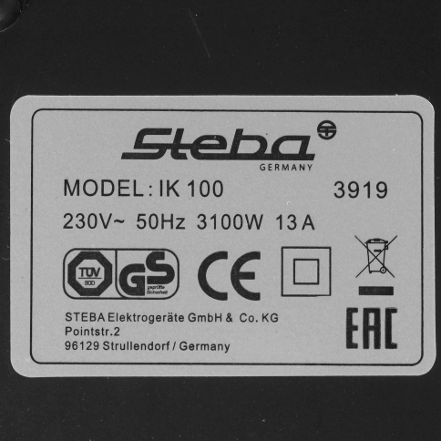 Настольная компактная плита электрическая Steba IK 100 черный