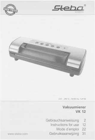 Вакуумный упаковщик Steba VK 12