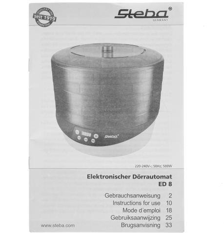 Сушилка для овощей и фруктов Steba ED 8 черный