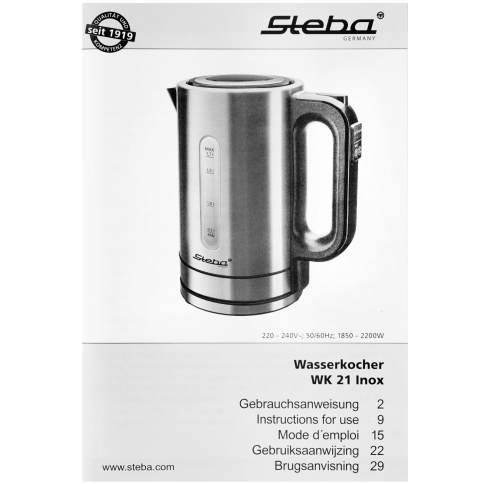 Электрочайник Steba WK 21 INOX серебристый